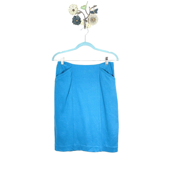 Cabi Style 3220 Turquoise Sigourney Pencil Skirt Size 2 Pockets Career Classic - Picture 2 of 10